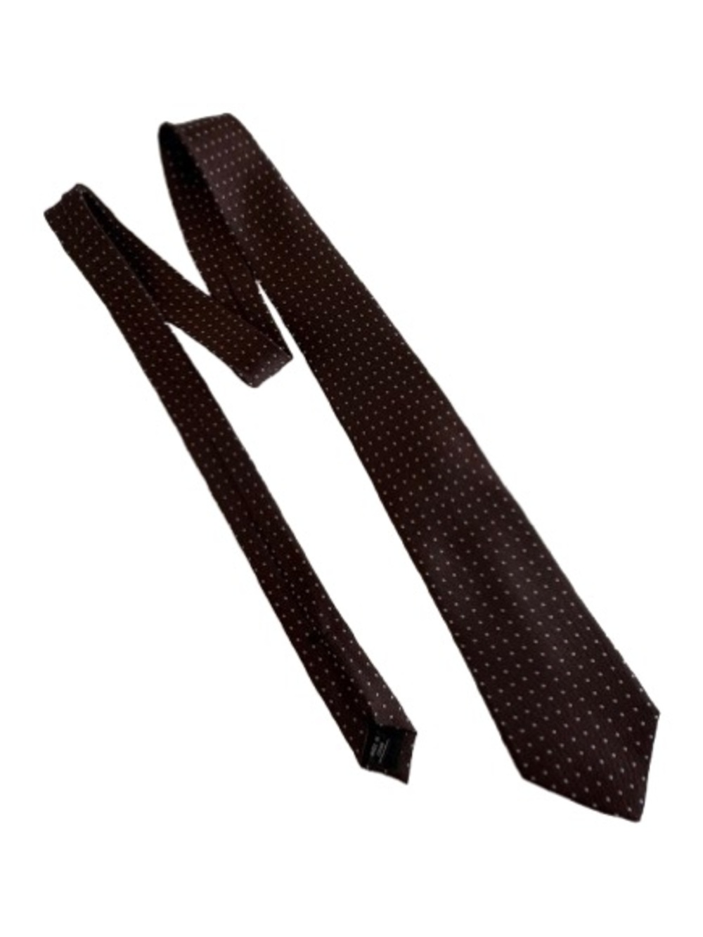 Merona Brown with Blue Microdot Design Silk Men's Tie for Office/Dress Occasion